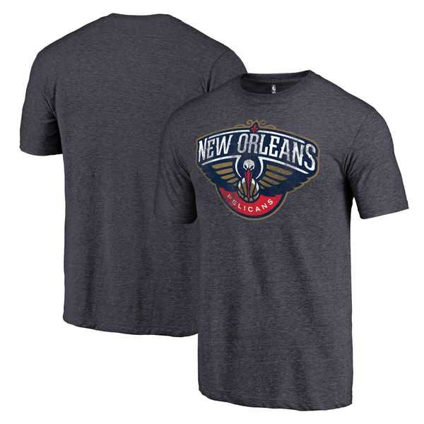 New Orleans Pelicans Heather Navy Distressed Team Logo Fanatics Branded Tri-Blend T-Shirt,We sell and wholesale New Orleans Pelicans Heather Navy Distressed Team Logo Fanatics Branded Tri-Blend T-Shirt on line form chian!